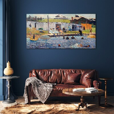 A summer day at the lake Wall art on glass