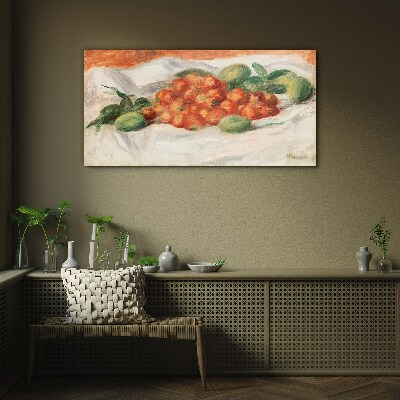 Fruit bouquet on a white background Glass art print