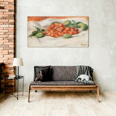 Fruit bouquet on a white background Glass art print