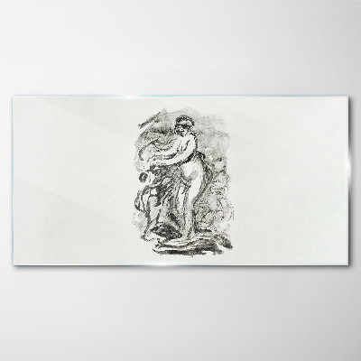 Figure in motion Wall art on glass