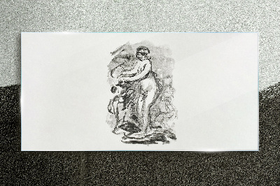 Figure in motion Wall art on glass
