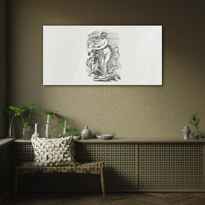 Figure in motion Wall art on glass