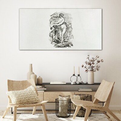 Figure in motion Wall art on glass