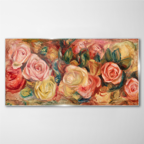 Floral bouquet of roses Glass art print