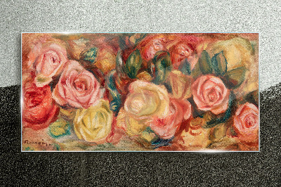 Floral bouquet of roses Glass art print