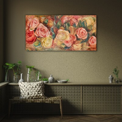 Floral bouquet of roses Glass art print