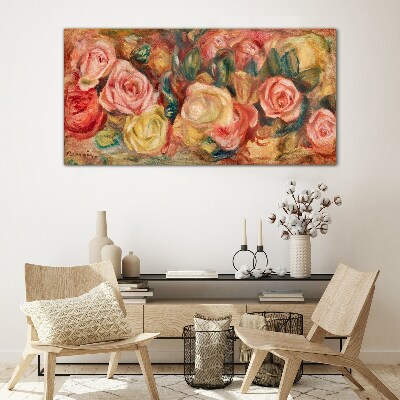 Floral bouquet of roses Glass art print