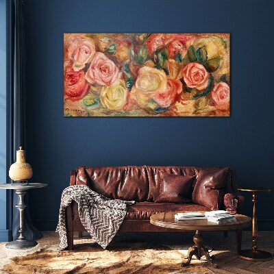 Floral bouquet of roses Glass art print