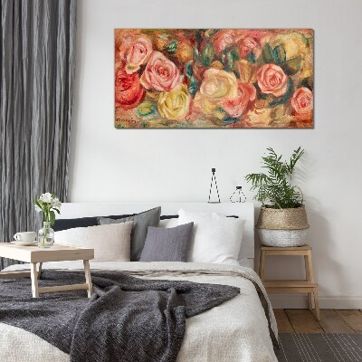 Floral bouquet of roses Glass art print
