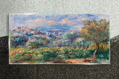 Landscape with olives Glass art print