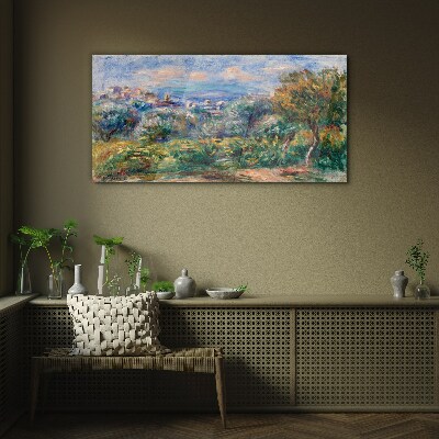 Landscape with olives Glass art print
