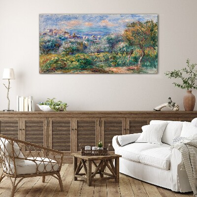 Landscape with olives Glass art print