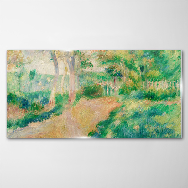 A summer walk among the trees Glass art print