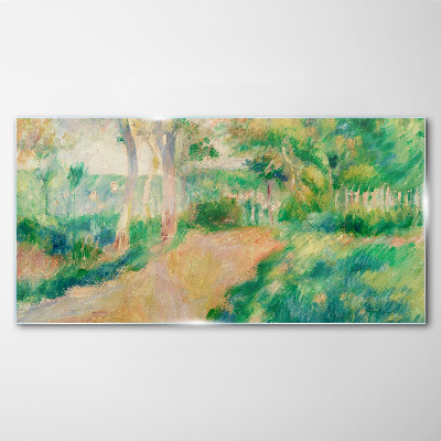 A summer walk among the trees Glass art print