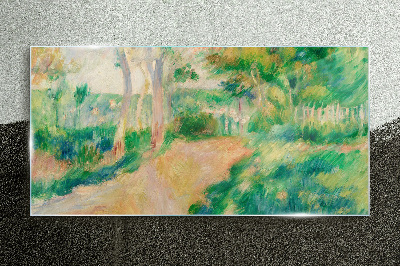 A summer walk among the trees Glass art print