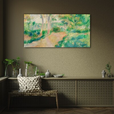 A summer walk among the trees Glass art print