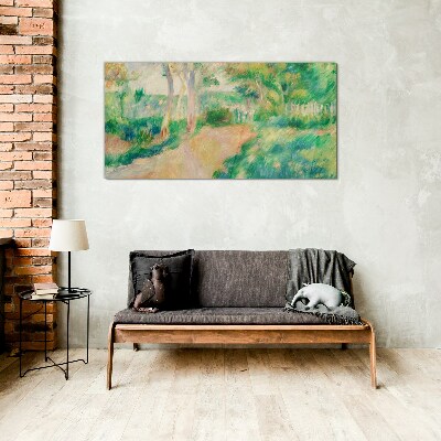 A summer walk among the trees Glass art print