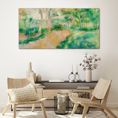 A summer walk among the trees Glass art print
