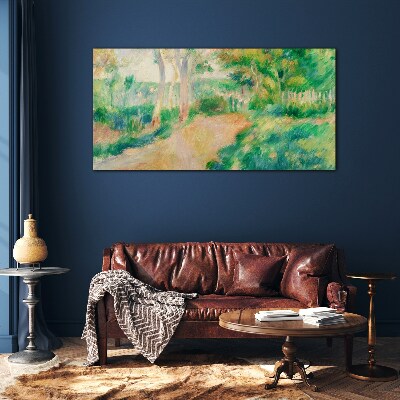 A summer walk among the trees Glass art print