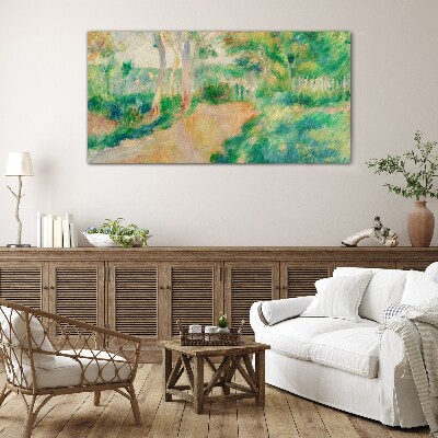 A summer walk among the trees Glass art print