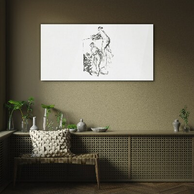 Intimate meeting Glass art print