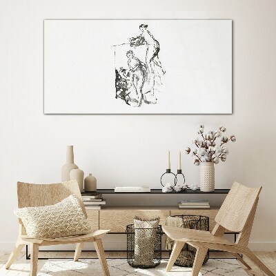 Intimate meeting Glass art print