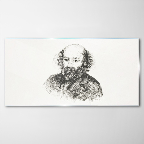 Portrait of a man in a classic style Glass art print