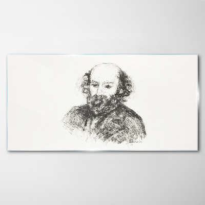 Portrait of a man in a classic style Glass art print