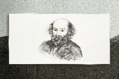 Portrait of a man in a classic style Glass art print