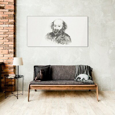 Portrait of a man in a classic style Glass art print