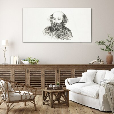 Portrait of a man in a classic style Glass art print