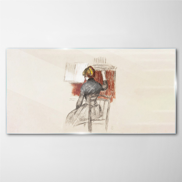 Music in silence Wall art on glass