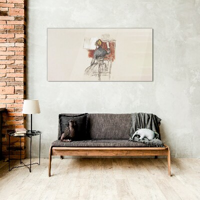 Music in silence Wall art on glass
