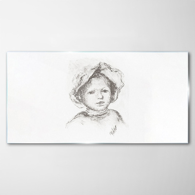 Portrait of a child wearing a hat Glass art print