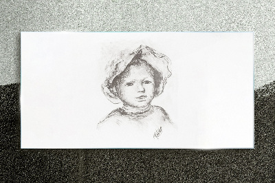Portrait of a child wearing a hat Glass art print