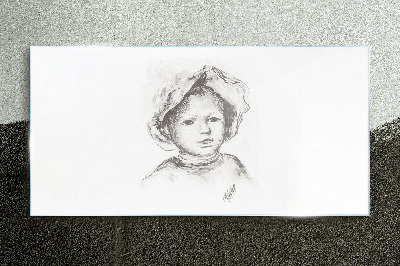 Sketch drawing child Glass Wall Art