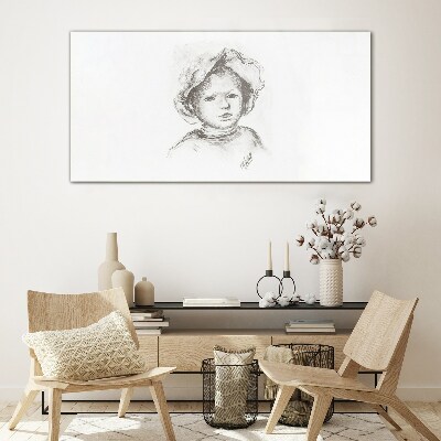 Portrait of a child wearing a hat Glass art print