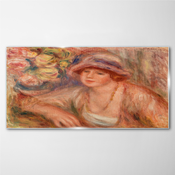 Woman with a hat Glass art print