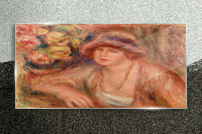 Woman with a hat Glass art print