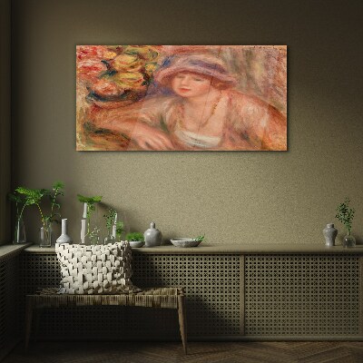 Woman with a hat Glass art print