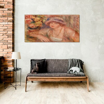 Woman with a hat Glass art print