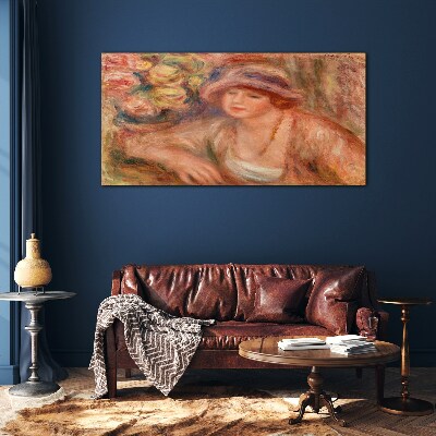 Woman with a hat Glass art print