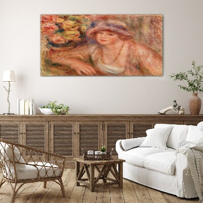 Woman with a hat Glass art print