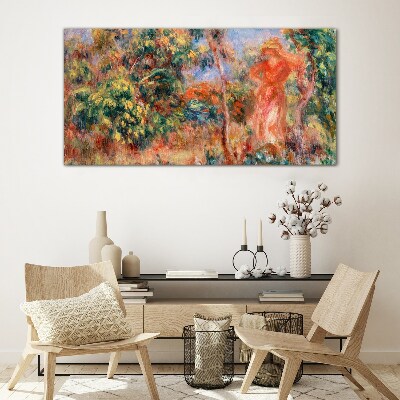 Woman in the garden Wall art on glass