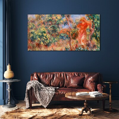 Woman in the garden Wall art on glass