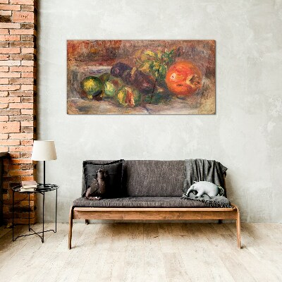 Still life with fruit Glass art print
