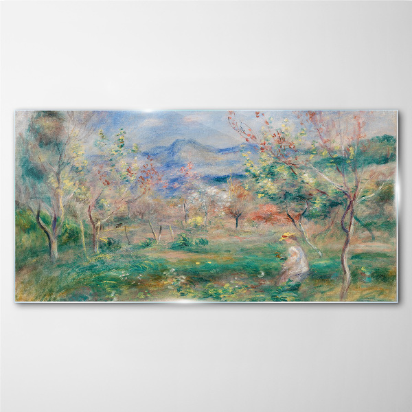Spring landscape Wall art on glass