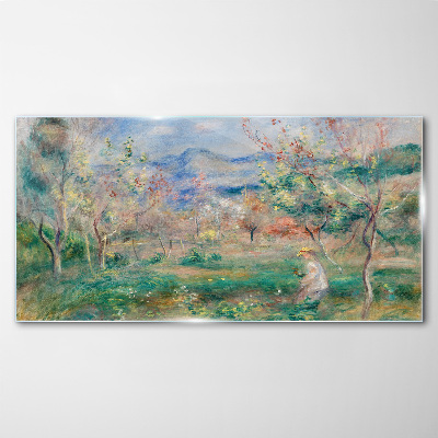 Spring landscape Wall art on glass