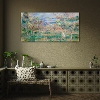 Spring landscape Wall art on glass