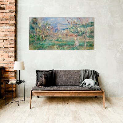 Spring landscape Wall art on glass